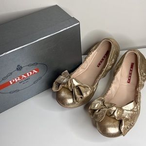 Gold PRADA Flats! Size 38 *NEW*